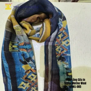 Lụa Tơ Tằm Toàn Thịnh, Toan Thinh Silk, Vietnam Silk | Khăn Lông Cừu In - Merino Wool Digital Printed Scarf