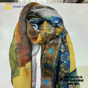 Lụa Tơ Tằm Toàn Thịnh, Toan Thinh Silk, Vietnam Silk | Khăn Lông Cừu In - Merino Wool Digital Printed Scarf
