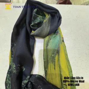 Lụa Tơ Tằm Toàn Thịnh, Toan Thinh Silk, Vietnam Silk | Khăn Lông Cừu In - Merino Wool Digital Printed Scarf