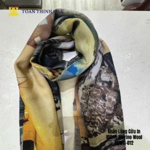 Lụa Tơ Tằm Toàn Thịnh, Toan Thinh Silk, Vietnam Silk | Khăn Lông Cừu In - Merino Wool Digital Printed Scarf