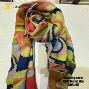 Lụa Tơ Tằm Toàn Thịnh, Toan Thinh Silk, Vietnam Silk | Khăn Lông Cừu In - Merino Wool Digital Printed Scarf