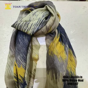 Lụa Tơ Tằm Toàn Thịnh, Toan Thinh Silk, Vietnam Silk | Khăn Lông Cừu In - Merino Wool Digital Printed Scarf
