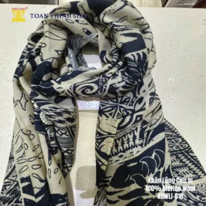 Lụa Tơ Tằm Toàn Thịnh, Toan Thinh Silk, Vietnam Silk | Khăn Lông Cừu In - Merino Wool Digital Printed Scarf