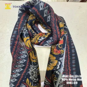 Lụa Tơ Tằm Toàn Thịnh, Toan Thinh Silk, Vietnam Silk | Khăn Lông Cừu In - Merino Wool Digital Printed Scarf
