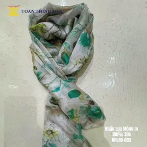 Lụa Tơ Tằm Toàn Thịnh, Toan Thinh Silk, Vietnam Silk | Khăn Lụa Mỏng In - Light Silk Digital Printed Scarf