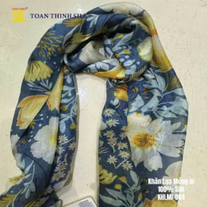 Lụa Tơ Tằm Toàn Thịnh, Toan Thinh Silk, Vietnam Silk | Khăn Lụa Mỏng In - Light Silk Digital Printed Scarf