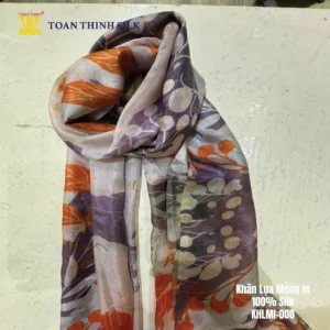 Lụa Tơ Tằm Toàn Thịnh, Toan Thinh Silk, Vietnam Silk | Khăn Lụa Mỏng In - Light Silk Digital Printed Scarf