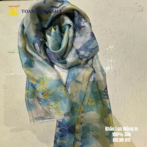 Lụa Tơ Tằm Toàn Thịnh, Toan Thinh Silk, Vietnam Silk | Khăn Lụa Mỏng In - Light Silk Digital Printed Scarf