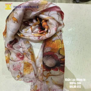 Lụa Tơ Tằm Toàn Thịnh, Toan Thinh Silk, Vietnam Silk | Khăn Lụa Mỏng In - Light Silk Digital Printed Scarf