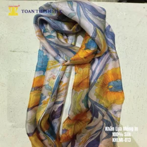 Lụa Tơ Tằm Toàn Thịnh, Toan Thinh Silk, Vietnam Silk | Khăn Lụa Mỏng In - Light Silk Digital Printed Scarf