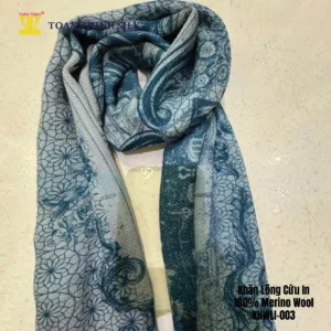 Lụa Tơ Tằm Toàn Thịnh, Toan Thinh Silk, Vietnam Silk | Khăn Lông Cừu In - Merino Wool Digital Printed Scarf