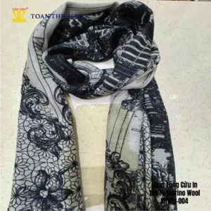 Lụa Tơ Tằm Toàn Thịnh, Toan Thinh Silk, Vietnam Silk | Khăn Lông Cừu In - Merino Wool Digital Printed Scarf