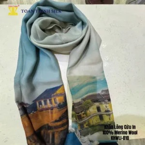 Lụa Tơ Tằm Toàn Thịnh, Toan Thinh Silk, Vietnam Silk | Khăn Lông Cừu In - Merino Wool Digital Printed Scarf