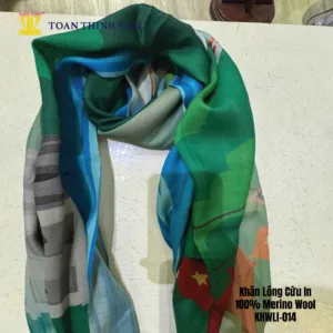 Lụa Tơ Tằm Toàn Thịnh, Toan Thinh Silk, Vietnam Silk | Khăn Lông Cừu In - Merino Wool Digital Printed Scarf