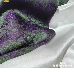 Lụa Tơ Tằm Toàn Thịnh, Toan Thinh Silk, Vietnam Silk | Áo Dài Hai Pha Hoa Cúc - Chrysanthemum Pattern Twist Silk - Ao Dai Set