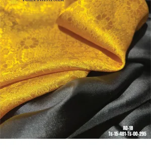 Lụa Tơ Tằm Toàn Thịnh, Toan Thinh Silk, Vietnam Silk | Áo Dài Hai Pha Hoa Cúc - Chrysanthemum Pattern Twist Silk - Ao Dai Set